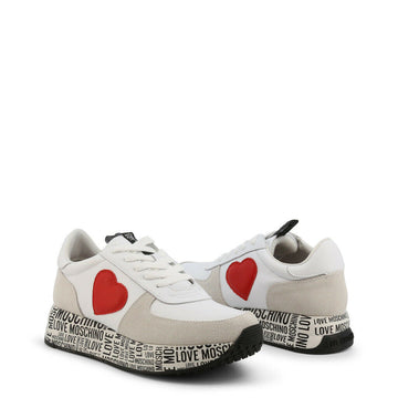 Women White Heart Sneakers