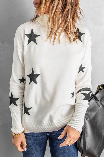 Women Winter Star Print Sweater