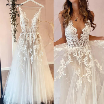 Sexy A-Line Backless Wedding Dress