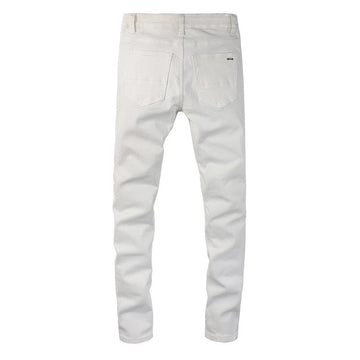 Men White Bandana Jeans