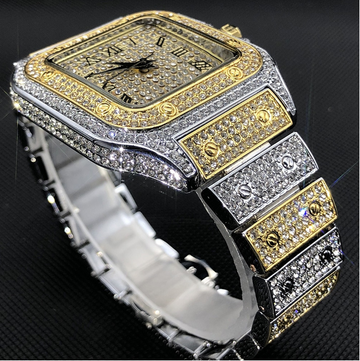 Men Swiss Geneva Diamond Watches