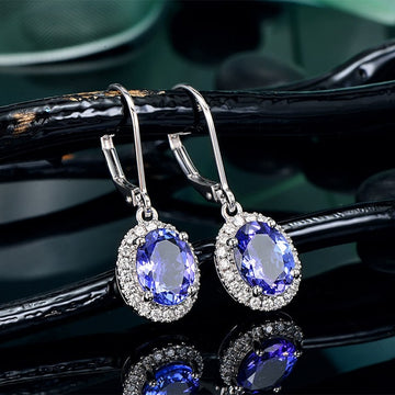 Women crystal oval stones Earrings