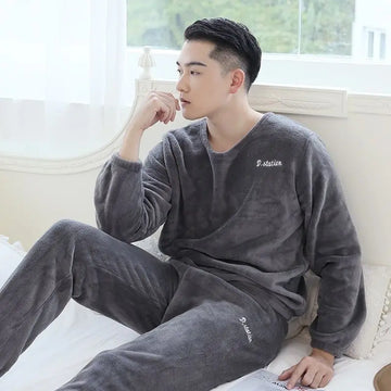 Men's Winter Warm Pajamas Set