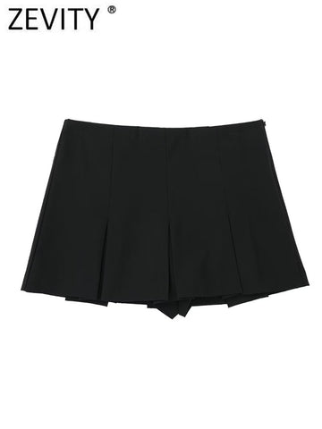Women  Wide Pleats Shorts Skirts