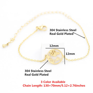 Stainless Steel World Map Bracelets
