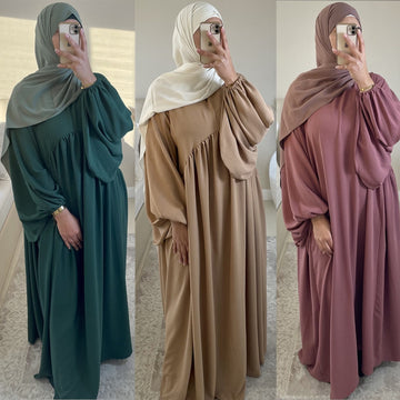 Women Classic Solid Color Abayas